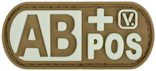 Vanquest Gear Blood Type AB Positive - Glow In The Dark Patch Coyote Tan - Vanquest Gear