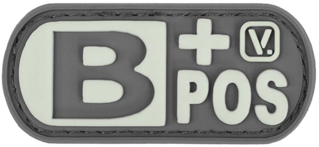 Vanquest Gear Blood Type B Positive - Glow In The Dark Patch Wolf Gray - Vanquest Gear
