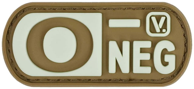 Vanquest Gear Blood Type O- Negative - Glow In The Dark Patch Coyote Tan - Vanquest Gear