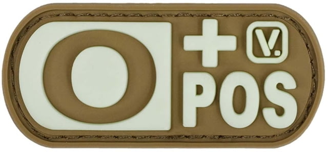 Vanquest Gear Blood Type O Positive - Glow In The Dark Patch Coyote Tan - Vanquest Gear