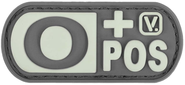 Vanquest Gear Blood Type O Positive - Glow In The Dark Patch Wolf Gray - Vanquest Gear