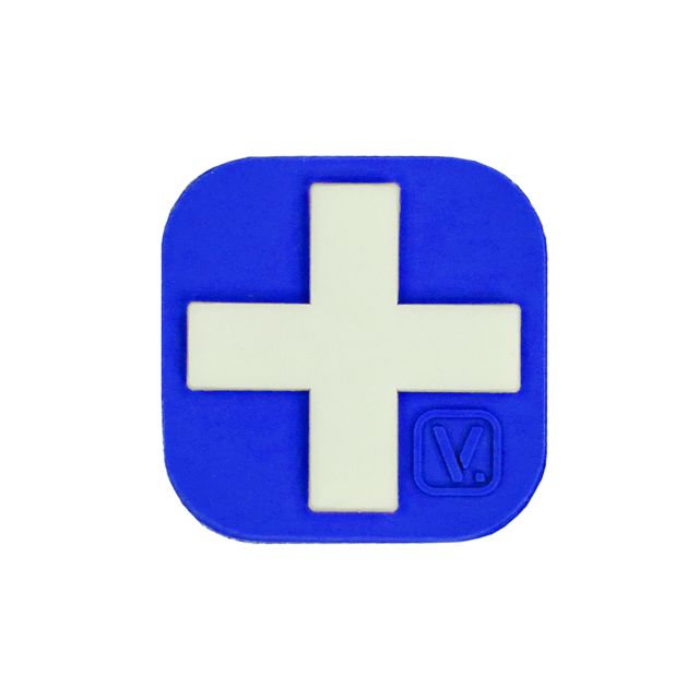 Vanquest Gear Medical Cross Super-Lumen Glow In The Dark Patch 1 x 1in Blue Small - Vanquest Gear