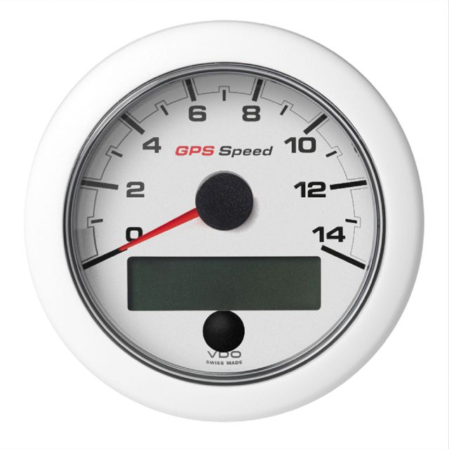 VDO 3-3/8" 85mm OceanLink GPS Speedometer 0-14 - White Dial & Bezel
