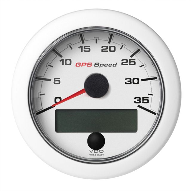VDO 3-3/8" 85mm OceanLink GPS Speedometer 0-35 - White Dial & Bezel