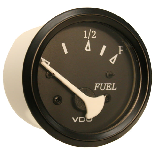 VDO Allentare Black Fuel Level Gauge - Use w/Marine 240-33 Ohm Fuel Senders - 12V - Black Bezel