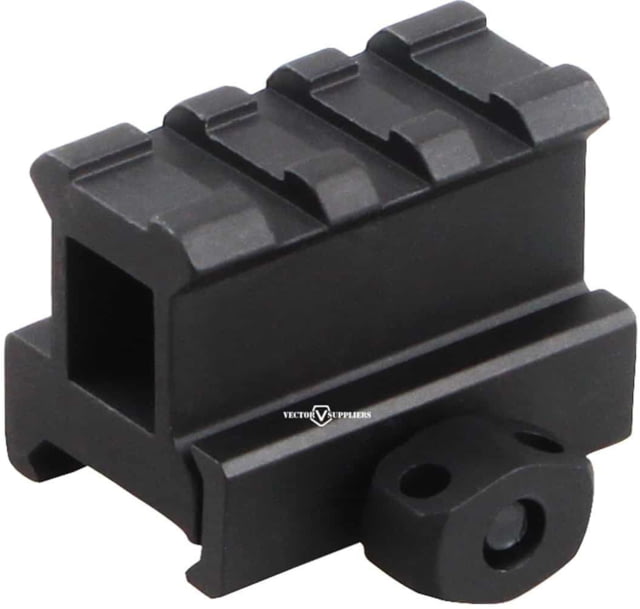 Vector Optics Riser Mount Rail Picatinny 1in Height 1.6in Long 3 Slots 6063-T6 Black - Vector Optics