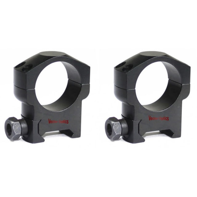 Vector Optics Tactical Rifle Scope Rings 30mm Tube Picatinny/ Weaver 25.4mm Height 6063-T6 Matte Black - Vector Optics