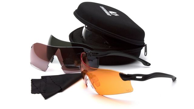Venture Gear Dropzone Shooting Glasses Interchangeable Lenses with Black Temples - Venture Gear