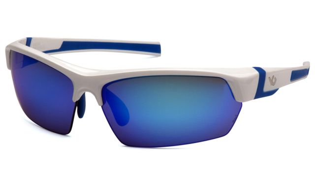 Venture Gear Tensaw Shooting Glasses White/Blue Frame Ice Blue Mirror Anti-Fog Lens - Venture Gear