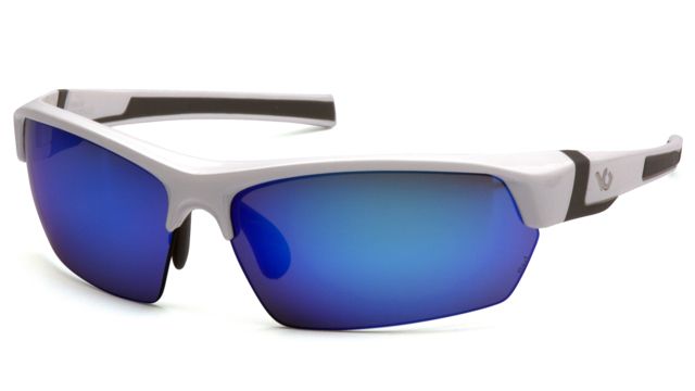 Venture Gear Tensaw Shooting Glasses White/Gray Frame Ice Blue Mirror Anti-Fog Lens - Venture Gear