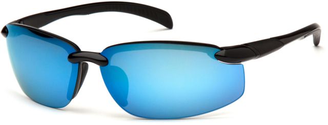 Venture Gear Waverton Safety Glasses w/Ice Blue Mirror Lens Black - Venture Gear