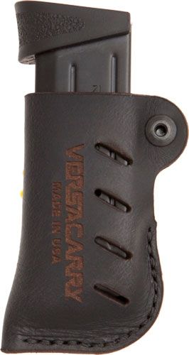 VersaCarry Adjustable OWB Magazine Pouch Water Buffalo Leather Black Single Stack - Versacarry