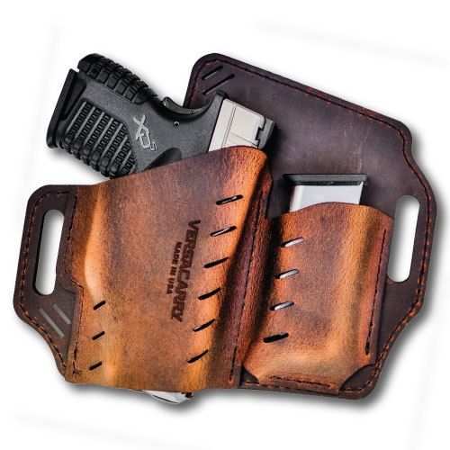 Versacarry Guardian OWB Holster w/ Mag Pouch Right Hand Size 3 Distressed Brown - Versacarry