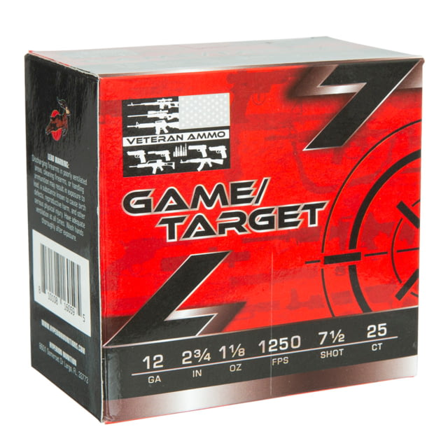 eran Game & Target Load 12 Gauge 2 3/4 In 1 1/8 Oz 7.5 Shot Shotgun 25 Rounds Ammo