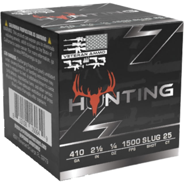 eran Hunting .410 Gauge 2 1/2 In 1/4 Oz Shotgun Rifled Slug 25 Rounds Ammo