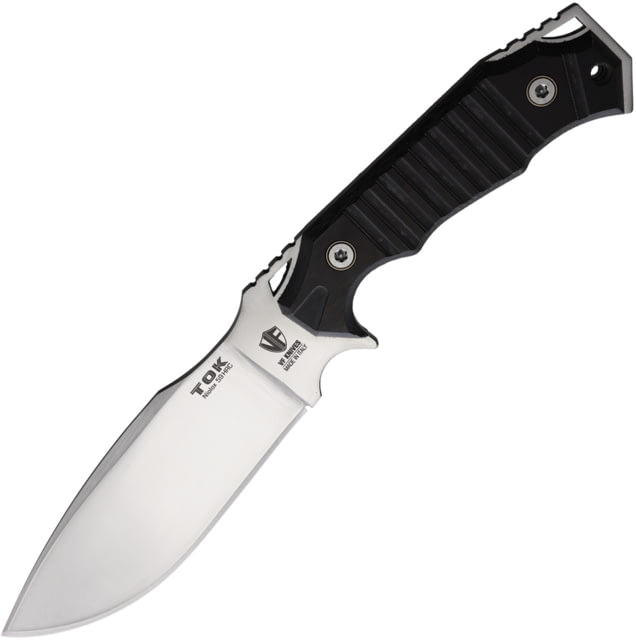 VF Knives TOK Black Micarta Fixed Blade Knife 11in Overall 5.75in Satin Finish Niolox Tool Steel Blade Black Micarta Handle Kydex Sheath - Vf Knives