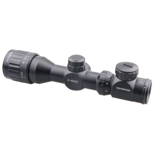VictOptics AOE Rifle Scope 2-6x32mm Second Focal Plane 1-inch Tube Range Finder Non-Illuminated Reticle 6061-T6 Black - Victoptics