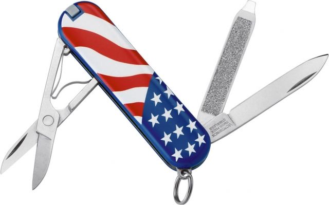 Victorinox Classic SD Stainless Steel Swiss Army Knife United States Flag - Victorinox