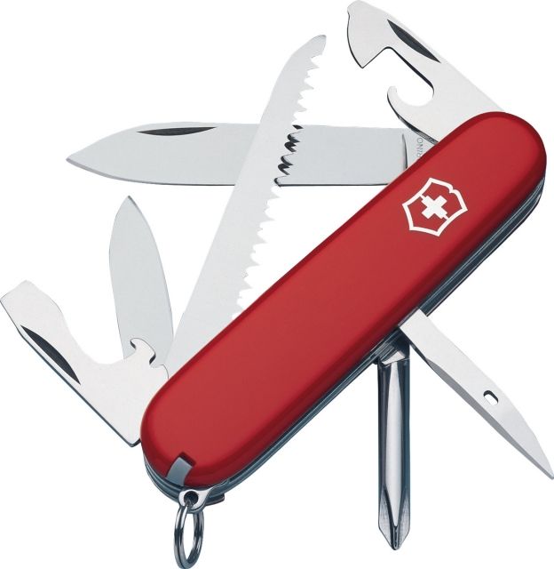 Victorinox Hiker Swiss Army Knife w/ Blades & Wood Saw - Red - Victorinox