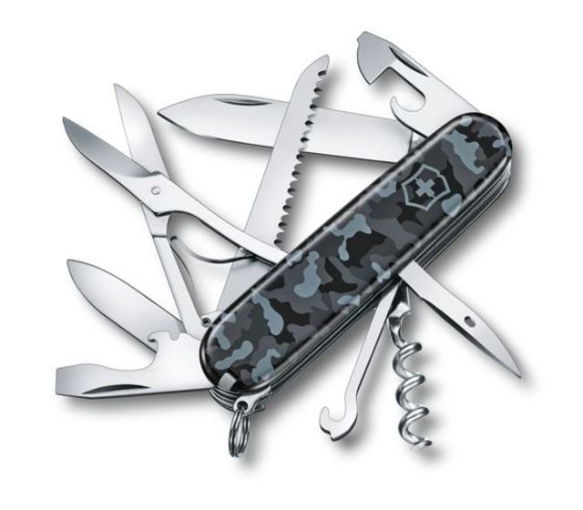 Victorinox Huntsman Medium Pocket Knife for Hunting Navy Camo 91mm - Victorinox