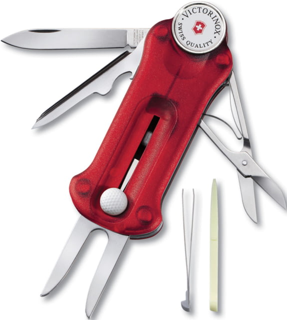 Victorinox Lifestyle Golf Tool Ruby Folding Knife 3.63" overall Red Corian handle VN53962 - Victorinox