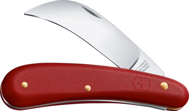 Victorinox Pruning Knife Lg Blade Red 3" satin finish stainless curved blade Red synthetic handle - Victorinox