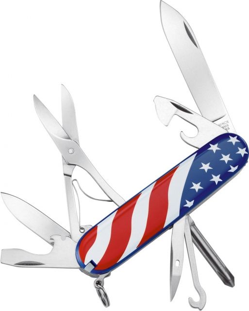 Victorinox Super Tinker Swiss Army Knife - U.S. Flag Print Red/White/Blue 53342 - Victorinox