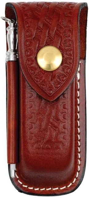 Victorinox Zermatt Leather Pouches Large with steel Swiss Army Knife Pouches Brown 33208 - Victorinox