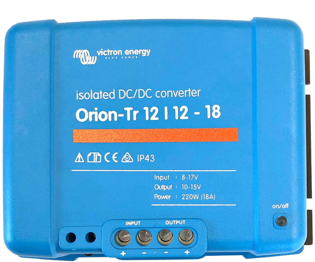 Victron Energy Orion-TR DC-DC Converter 12 volts to 12 volts 18 amps Isolated Blue