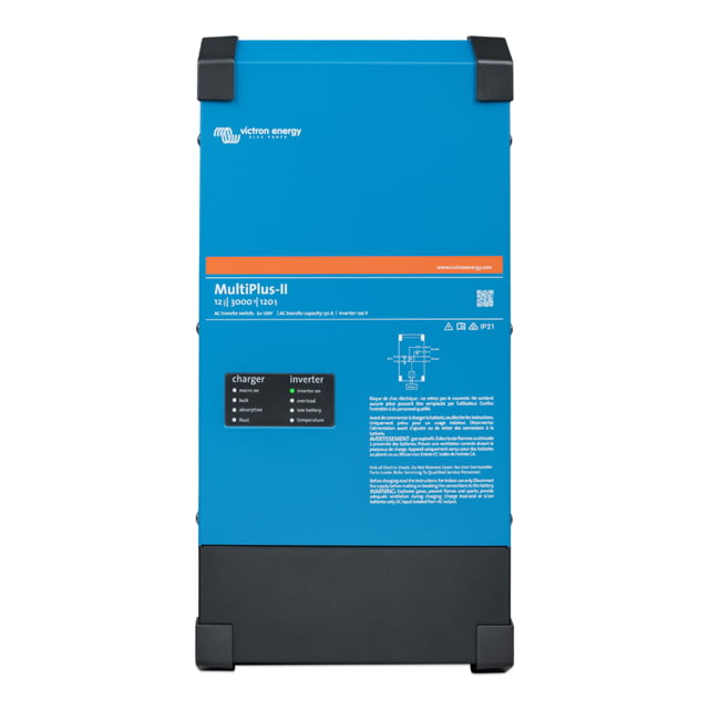 Victron Energy MultiPlus-II Inverter/Charger 12VDC - 3000VA - 120VAC 2x120 or 120/240 Split - 50A Charge & Switch UL Approved One Size - Victron Energy