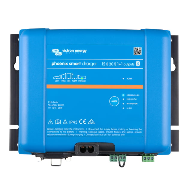 Victron Energy Phoenix Smart IP43 Charger 12/30 1+1 120-240VAC Requires 5-15P Mains Cord One Size - Victron Energy