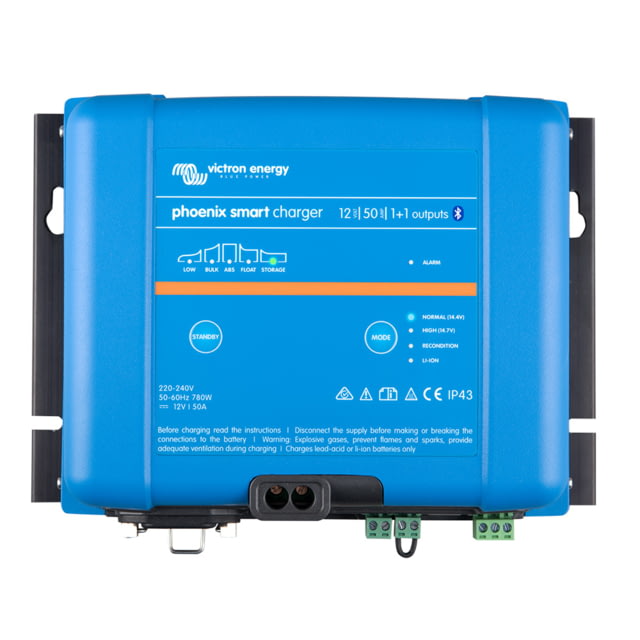Victron Energy Phoenix Smart IP43 Charger 12/50 1+1 120-240VAC Requires 5-15P Mains Cord One Size - Victron Energy