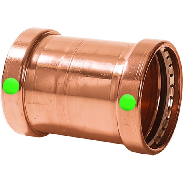 Viega ProPress XL 2-1/2in Copper Coupling w/o Stop - Double Press Connection - Smart Connect Technology