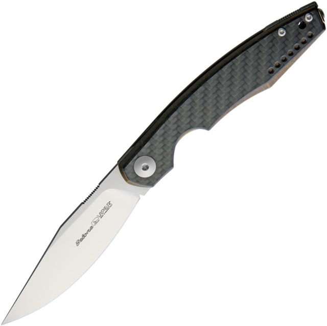 Viper Belone Linerlock Folding Knife 4.5in Closed 3.25in Satin Bohler M390 SS Blade Bronze Anodized Titanium Handle With Carbon Fiber Onlay Pocket