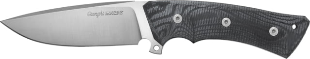 Viper Ganghi Black Fixed Blade Knife 9.75in Overall 4.5in Satin Bohler N690 SS Blade Black Suretouch Handle Brown Leather Belt Sheath - Viper