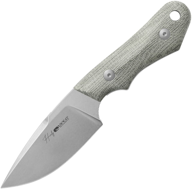 Viper Handy Fixed Blade Knife by Fabrizio Silvestrelli 4.5in CMP MagnaCut Stonewashed Blade Green Canvas Micarta Handle - Viper