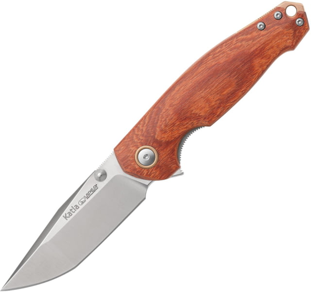 Viper Katla Folding Knife by Jesper Voxnaes 3.25in Satin Bohler M390 Stainless Tanto Blade Pau Rose Wood Handle