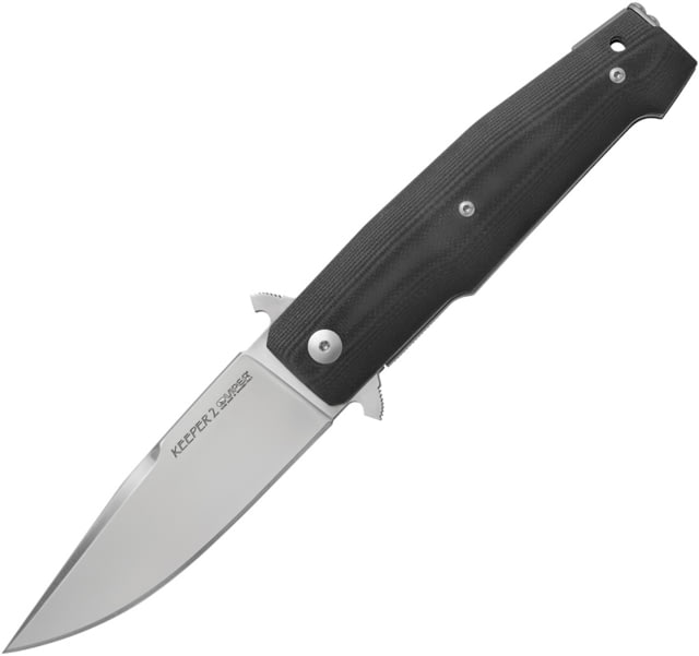 Viper Keeper 2 ASLS Lock Folding Knife 3.75in ELMAX Steel Stonewashed Plain Blade Black G10 Handle