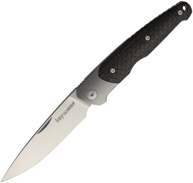 Viper Key Slip Joint Bronze CF Folding Knife 3" satin finish Bohler M390 stainless blade Bronze carbon fiber handle - Viper