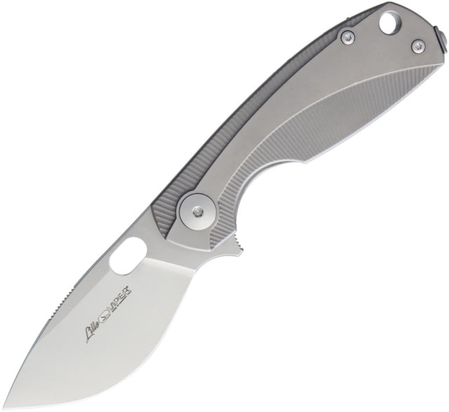 Viper Lille Framelock Tiium Folding Knife Lille Framelock 3.63in Closed 2.5in Satin Bohler M390 SS Blade Titanium Handle Thumb Pull Pocket Clip