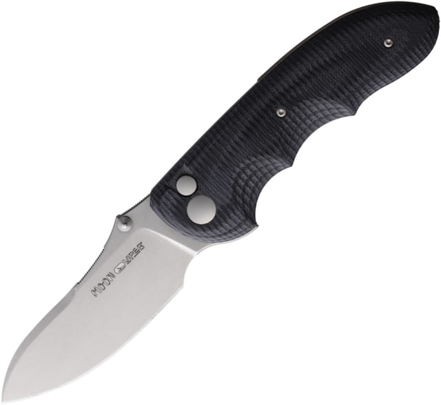 Viper Moon Button Lock Folding Knife 3.5in MagnaCut Steel Stonewashed Blade Black Suretouch Handle