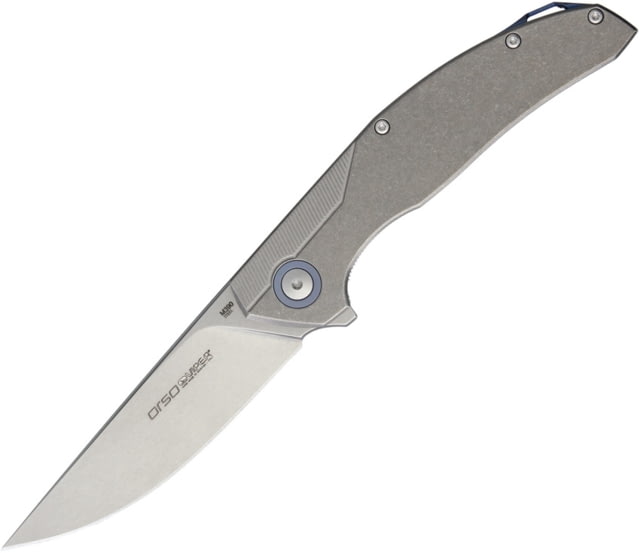 Viper Orso Linerlock Folding Knife 4.75in Closed 3.5in Stonewash Bohler M390 SS Blade Stonewash Titanium Handle Pocket Clip - Viper