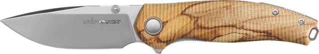 Viper Vale Flamed Poplar Folding Knife 4.13in Closed 3in Satin CPM Magnacut SS Blade Flame Poplar Wood Handle