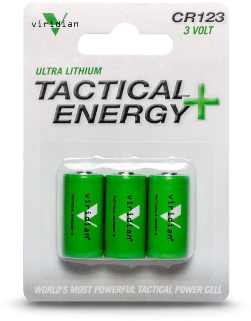 Viridian Weapon Technologies Tactical Energy+, CR123A Lithium Battery, 3-Pack, 350-0006
