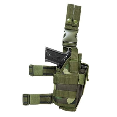 VISM  Tactical Drop Leg Adjustable Holster Woodland Camo - Vism