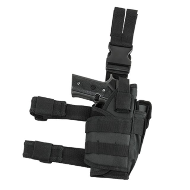 VISM  Tactical Drop Leg Adjustable Holster Black - Vism