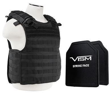 Vism  Series Quick Release Plate Carrier includes two BPC1012 PE Ballistic Hard Plates Black - Vism