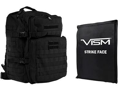 Vism  Series Assault Backpack with Ballistic Soft Panel-Rectangle Cut 11in X14in Black - Vism