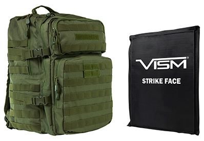Vism  Series Assault Backpack with Ballistic Soft Panel-Rectangle Cut 11in X14in Green - Vism