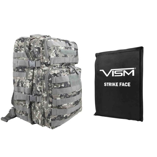 Vism Assault Backpack w/ Ballistic Soft Panel-Rectangle Cut 11 X 14 in Digital Camo - Vism